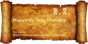 Mogyoróssy Klaudia névjegykártya